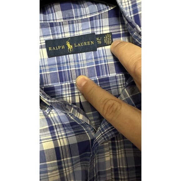 Ralph Lauren Blue Plaid XL Short Sleeve Button Up Short Summer Casual Men’s - Picture 4 of 7